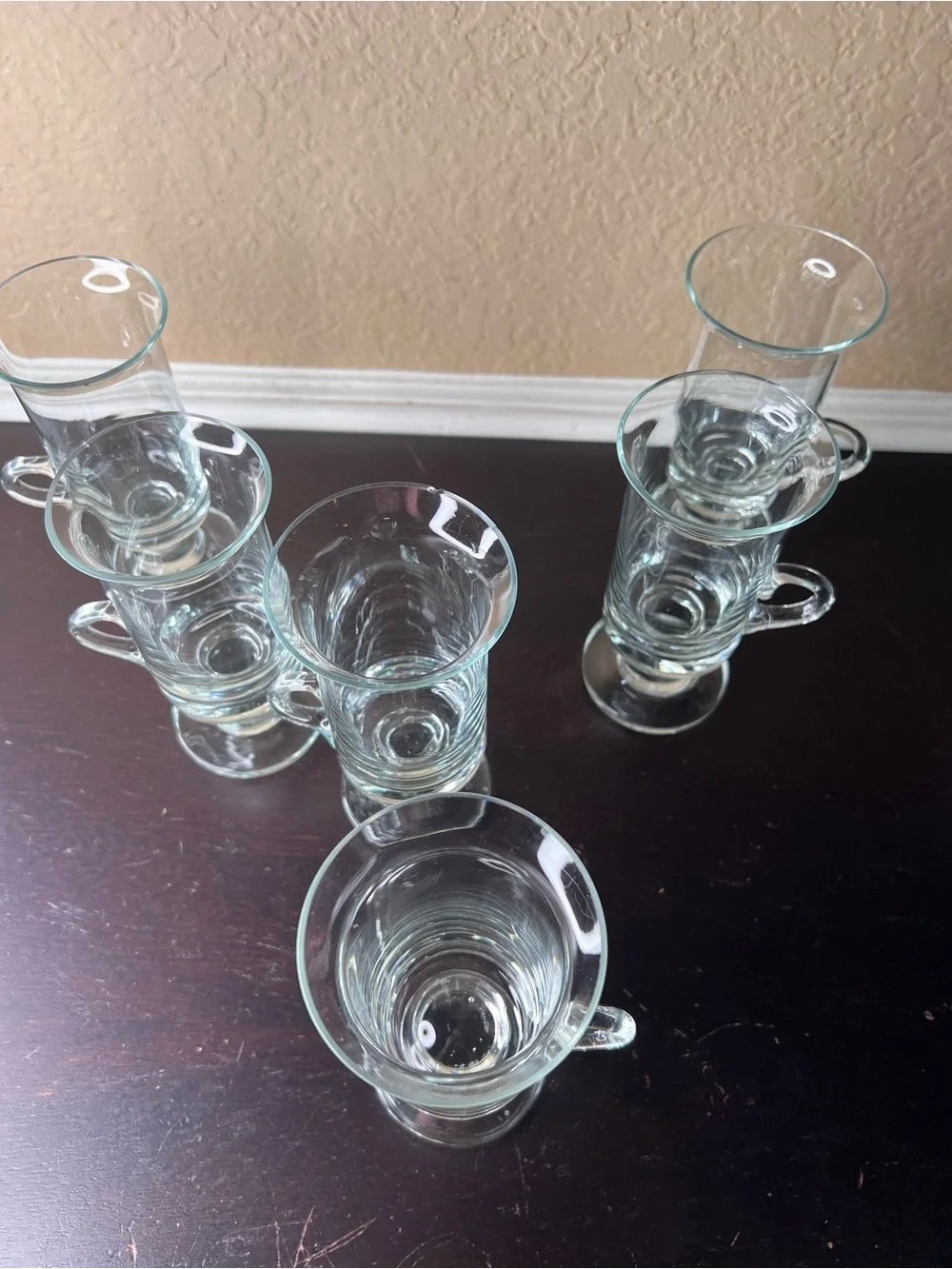 Vintage 1970s Knobler Romania Crystal Irish Coffee Mugs Set of 6